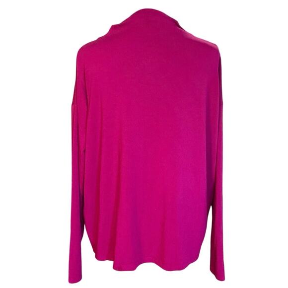 Eileen Fisher Pink Mock Neck Long Sleeve Blouse Size M - Picture 3 of 7